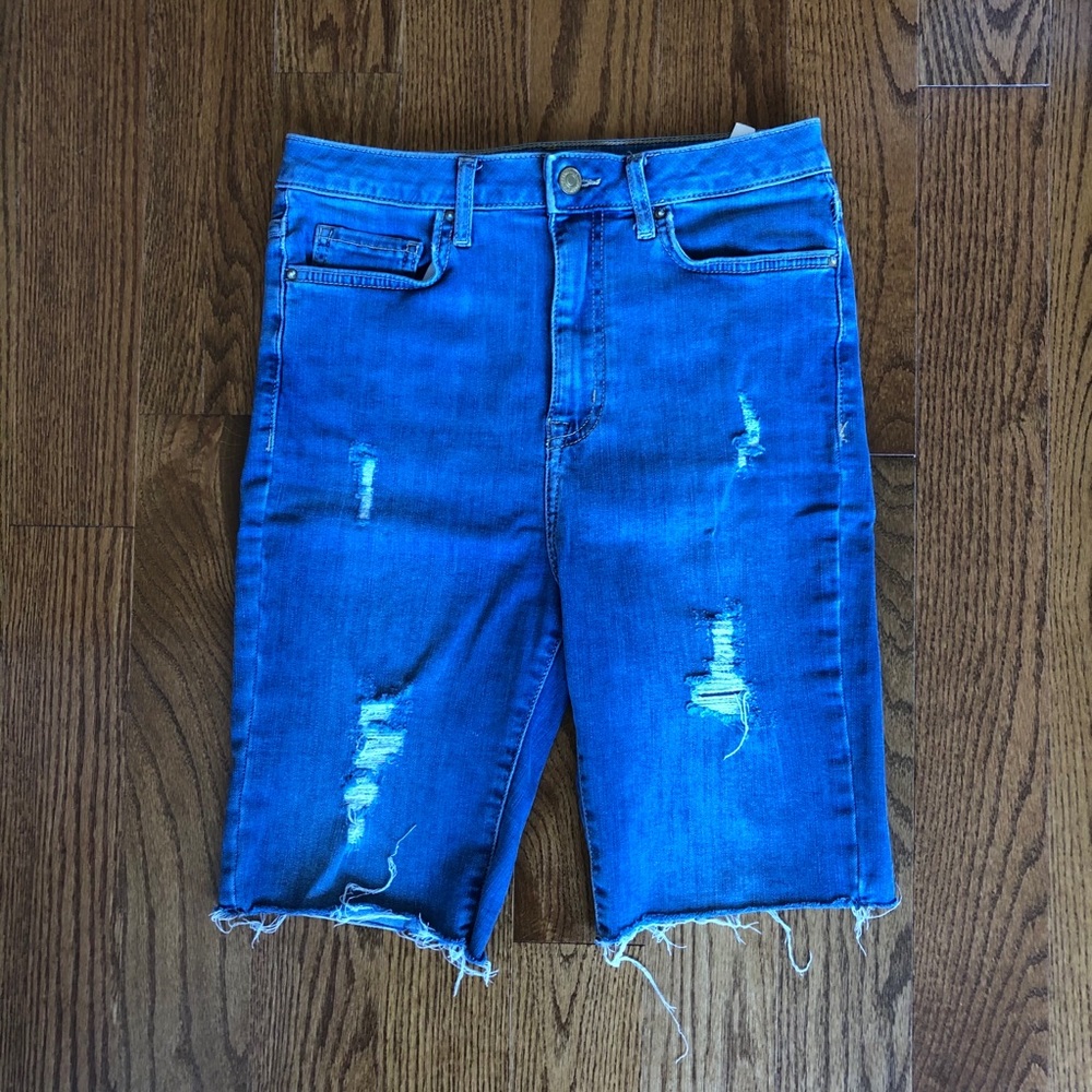 Stretch Denim Knee length Shorts